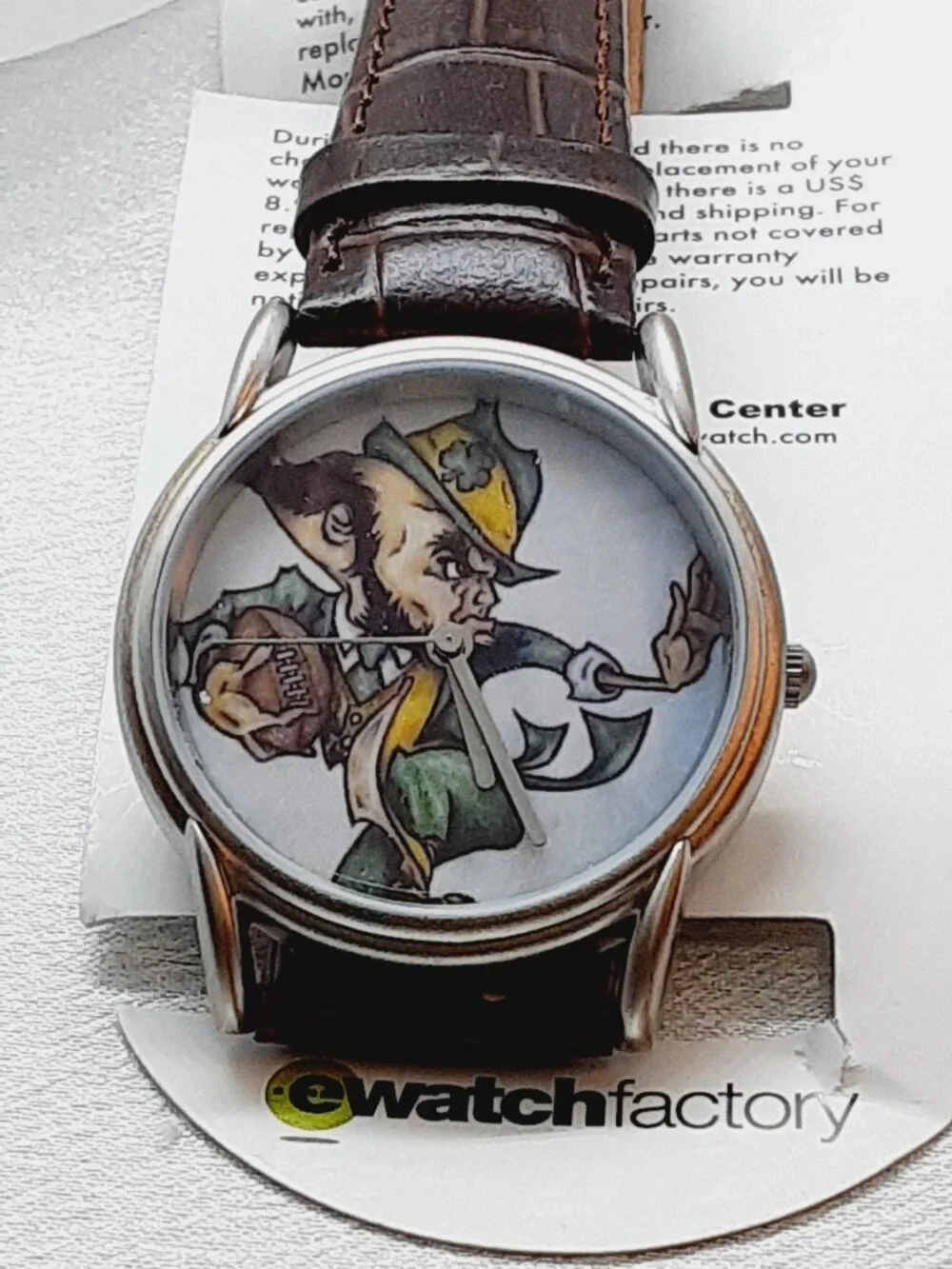Go Irish!!  NEW Unisex Fighting Irish Leprechaun wrist watch